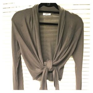 Olive green cropped cardigan from Urban Outfitters